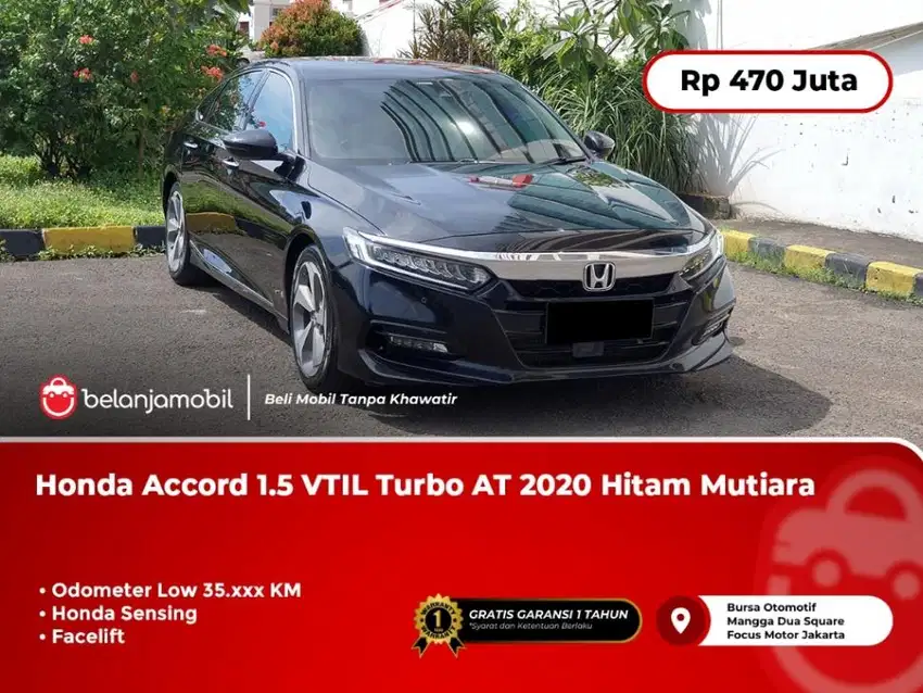 [ LOW KM 35.000 ] Honda Accord 1.5 VTIL Turbo Sensing AT 2020/2021