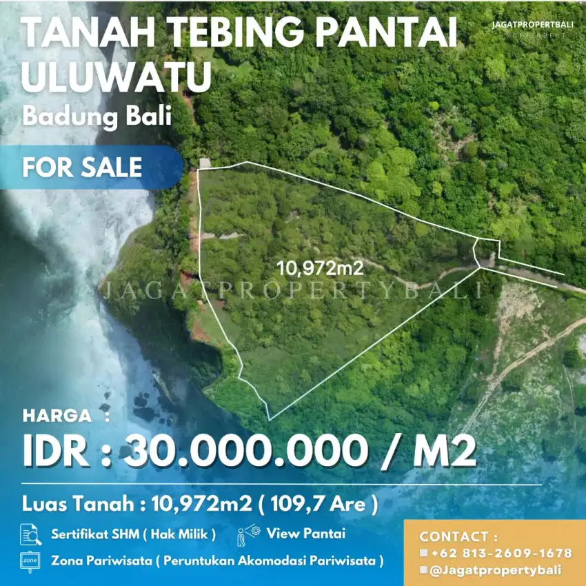 Dijual Tanah Pinggir Tebing View Laut & Sunset Uluwatu