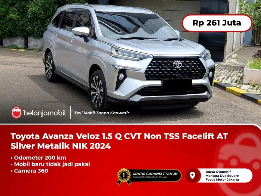 [200 KM] Toyota Avanza Veloz 1.5L Q CVT AT Silver Metalik 2023/2024