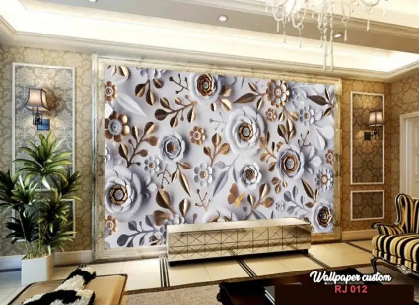 Wallpaper Dinding 3D Custom Desain Korden Gorden Vitrase