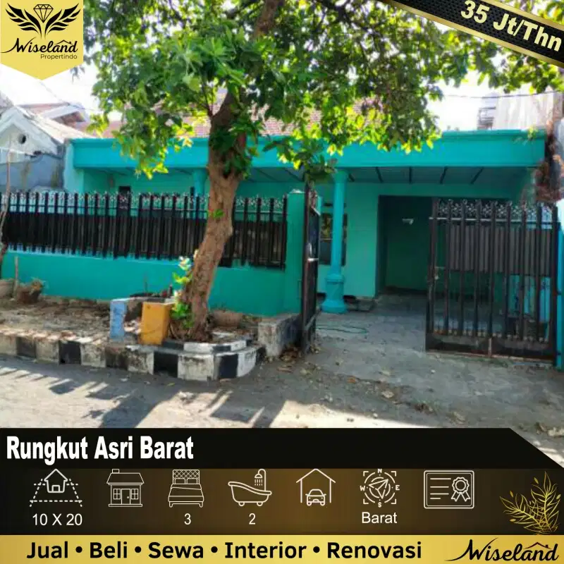 Disewakan Rumah Rungkut Asri Barat Surabaya