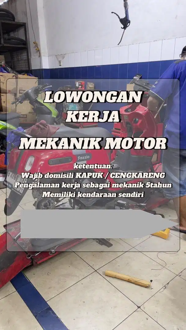 LOKER MEKANIK MOTOR DI BENGKEL YAMAHA RESMI