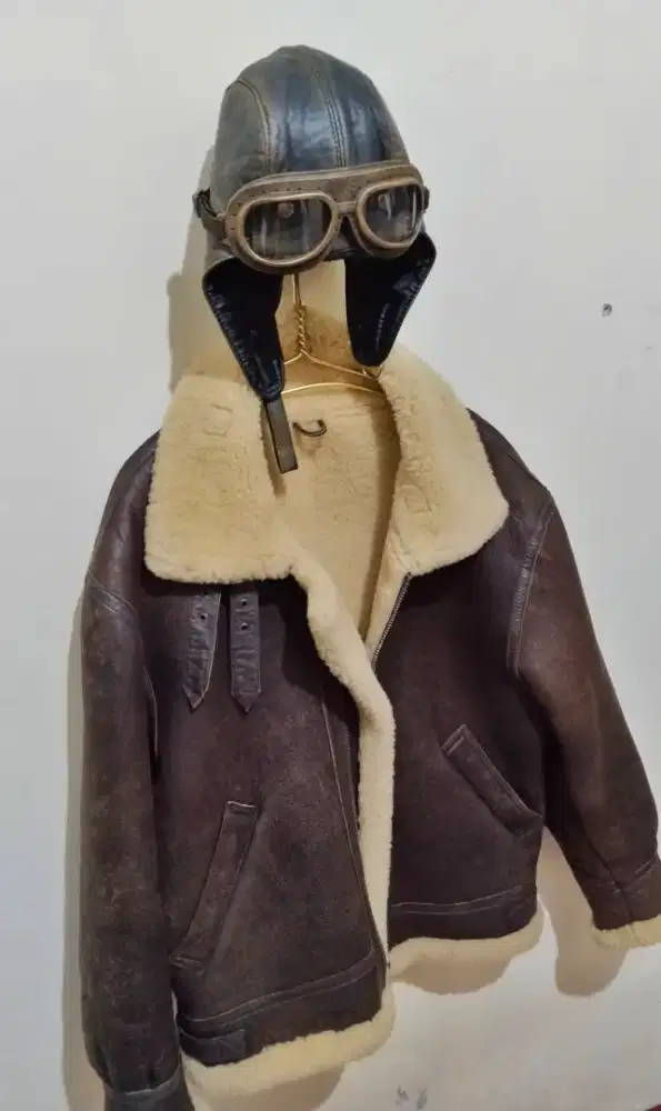 Jaket kulit B3 type pilot bomber lawas vespa antik vintage jadul