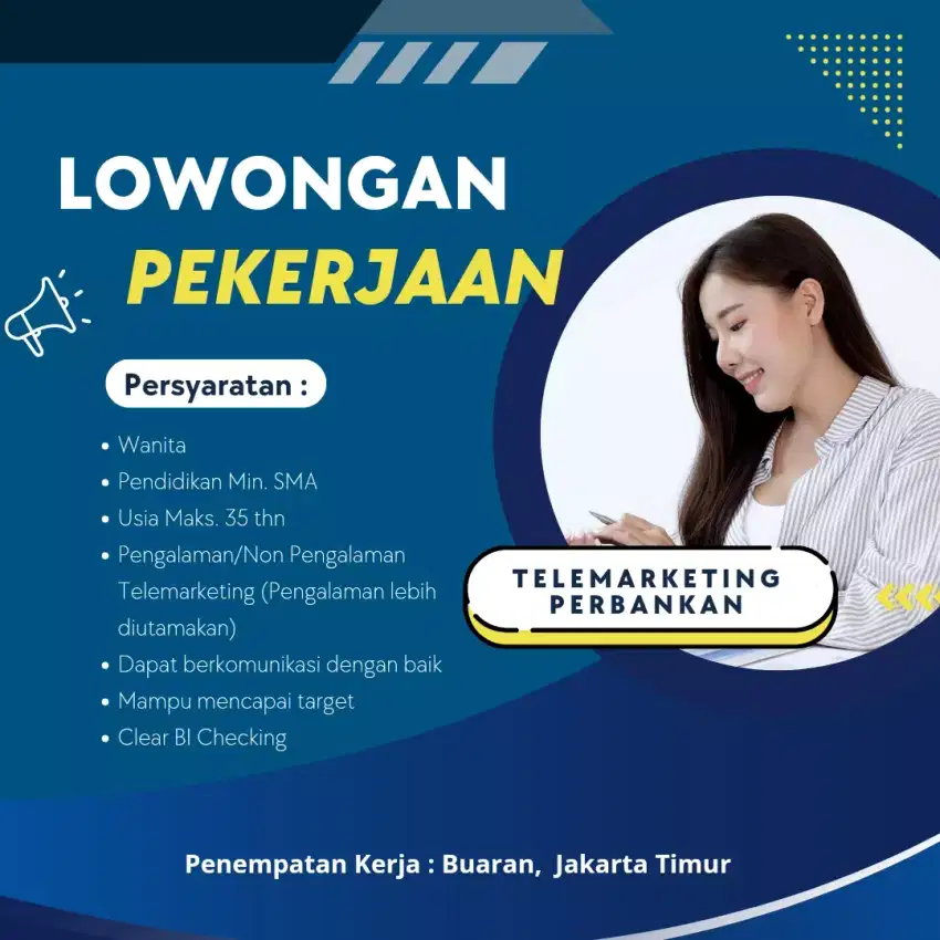 Dibutuhkan Telemarketing