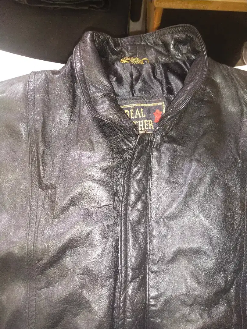Jaket kulit real leather