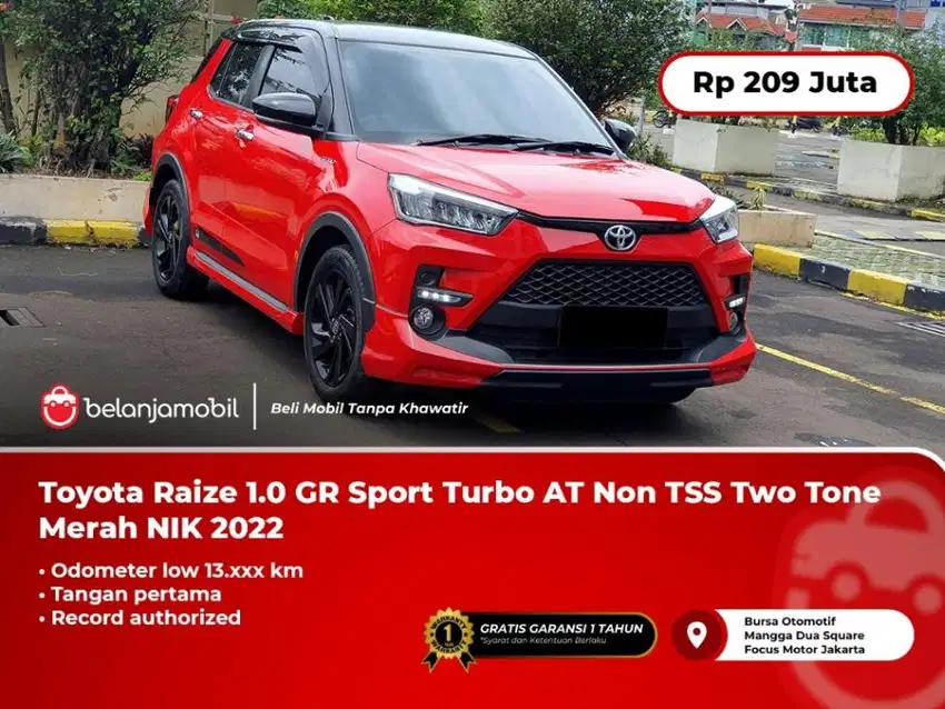 [ KM 13RB ] Toyota Raize 1.0 GR Sport Turbo AT TwoTone Merah 2022/2023