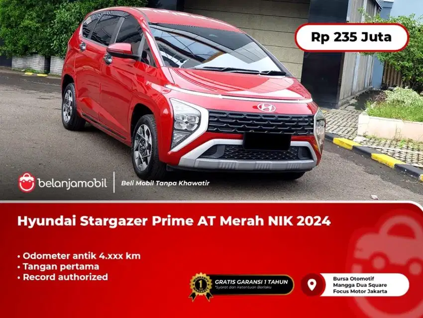 [ KM ANTIK 4RB ] Hyundai Stargazer Prime AT Merah NIK 2024. 2023/2024