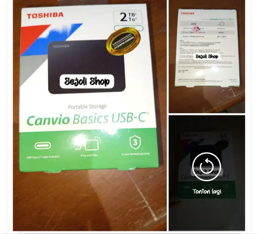 Harddisk Eksternal 2 TB (Toshiba-New)