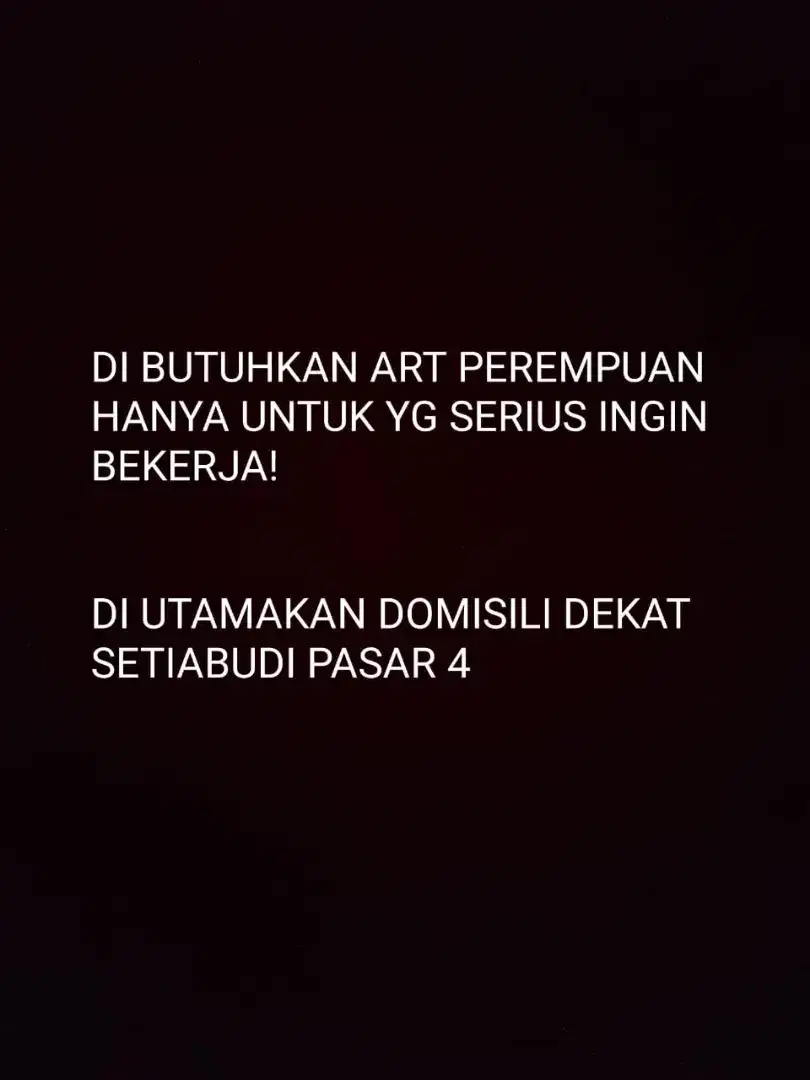 DI BUTUHKAN ART WANITA