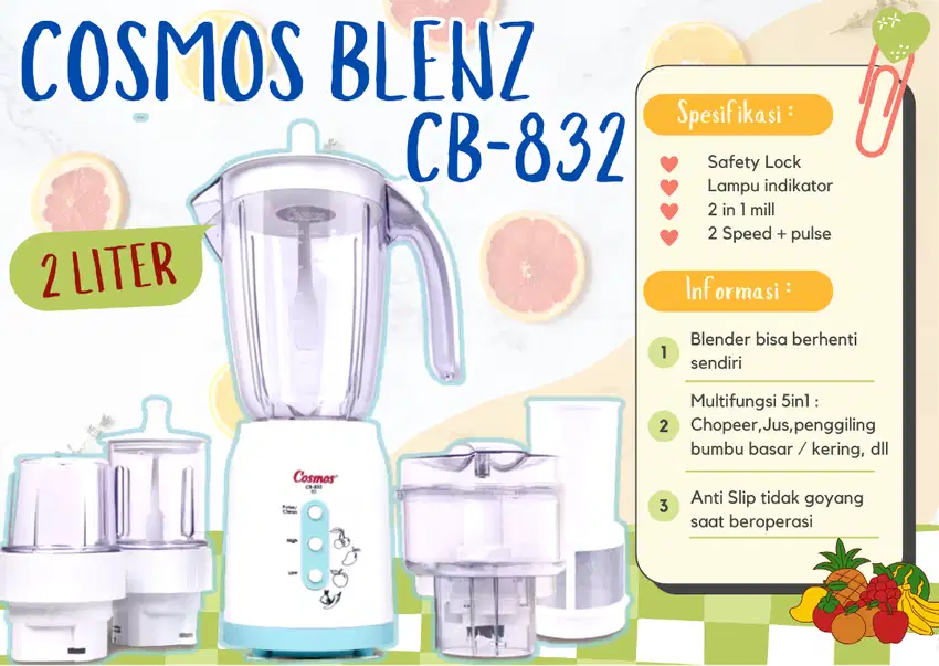 Cosmos Blenz CB-832 Blender Multifungsi