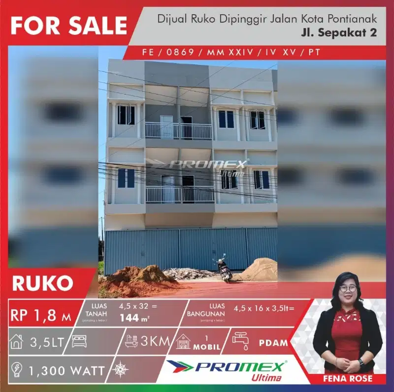 RUKO MULTIFUNGSI DIPINGGIR JALAN KOTA PONTIANAK