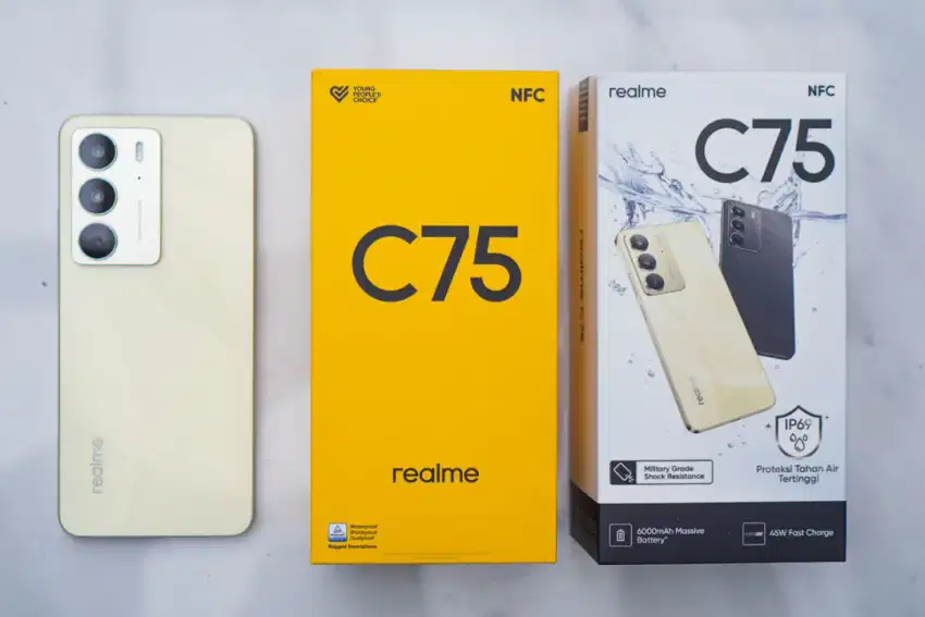 REALME C75 8/128 BARU BERGARANSI RESMI HP ANTI AIR BISA COD