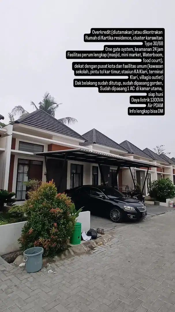 Dijual/ dikontrakan rumah dekat pusat kota di Kartika residence