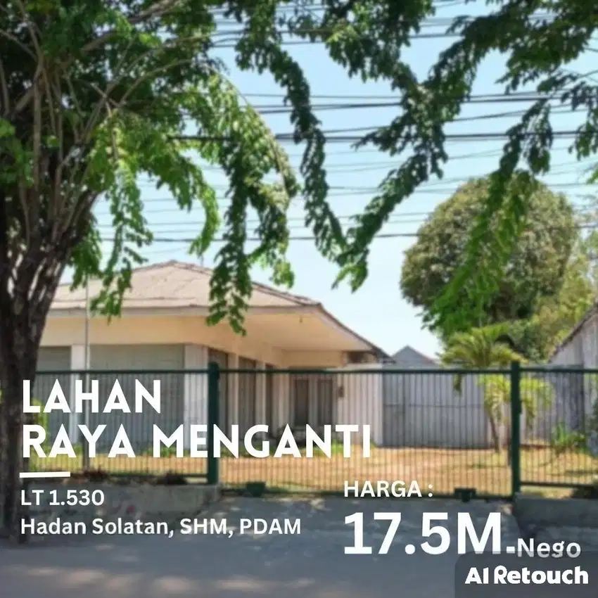 Dijual Lahan Raya Menganti , Gresik