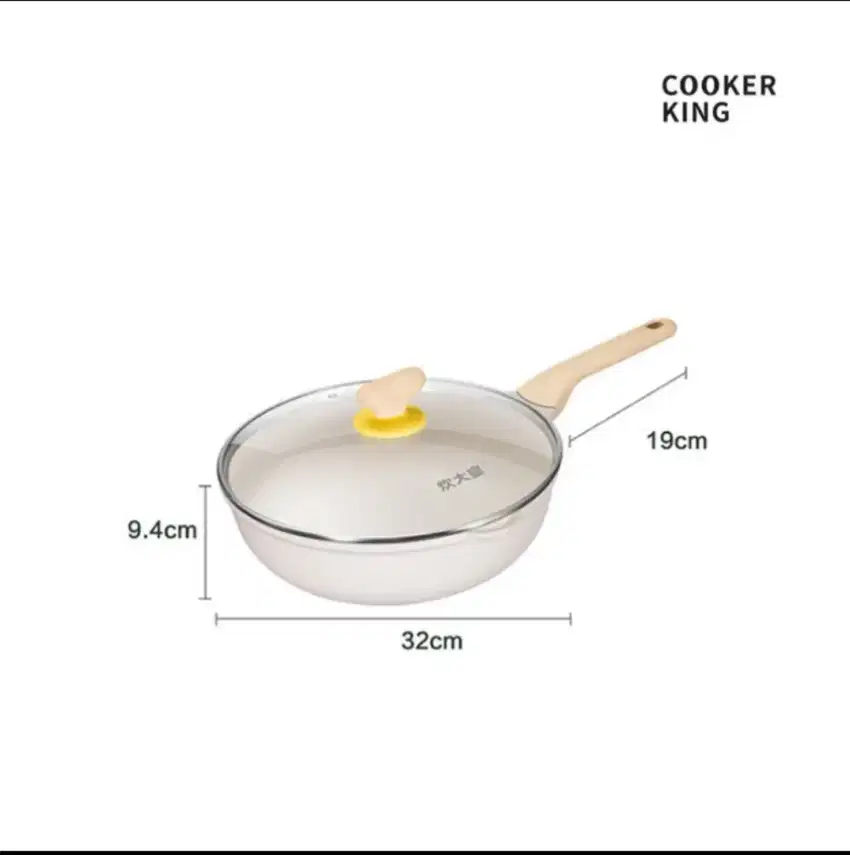 Cooker King Wajan Wok Anti Lengket Granite Coating + Tutup