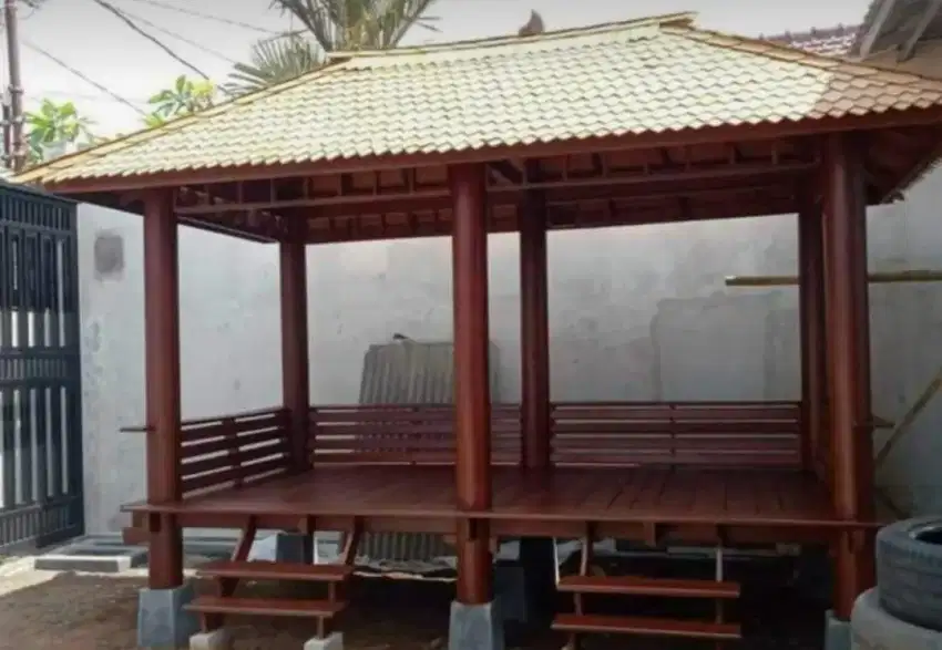 Saung Gazebo kayu kelapa