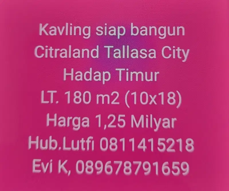 Dijual Tanah Kavling Citraland Tallasa City Makassar