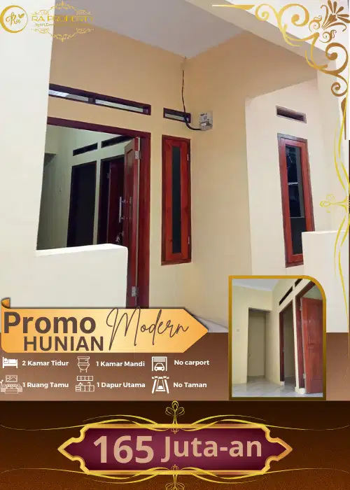 Dijual Rumah minimalis siap huni 2 kamar hanya 165 jutaan