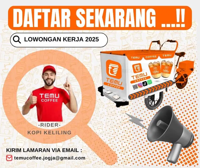 Terbatas Lowongan Mobile Barista Rider Sepeda Listrik Temu Coffee