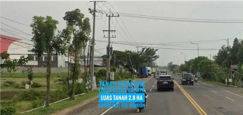 JUAL Tnh Strategiss LD 100 mtr, Depan Gerbang TOL MADIUN