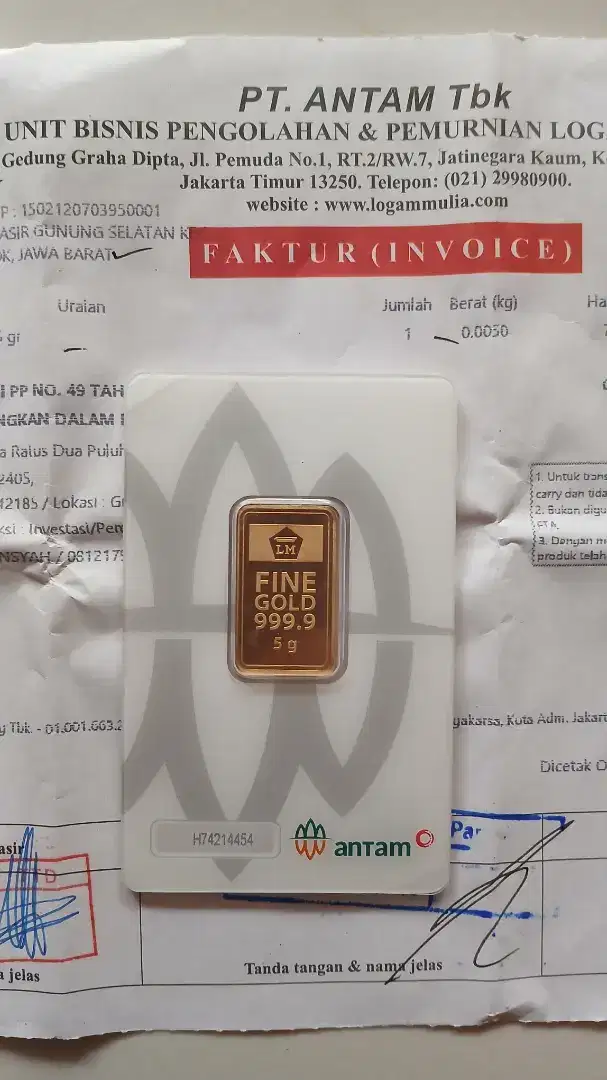 Emas Antam 5 Gram dan 2 Gram 2024 Oktober