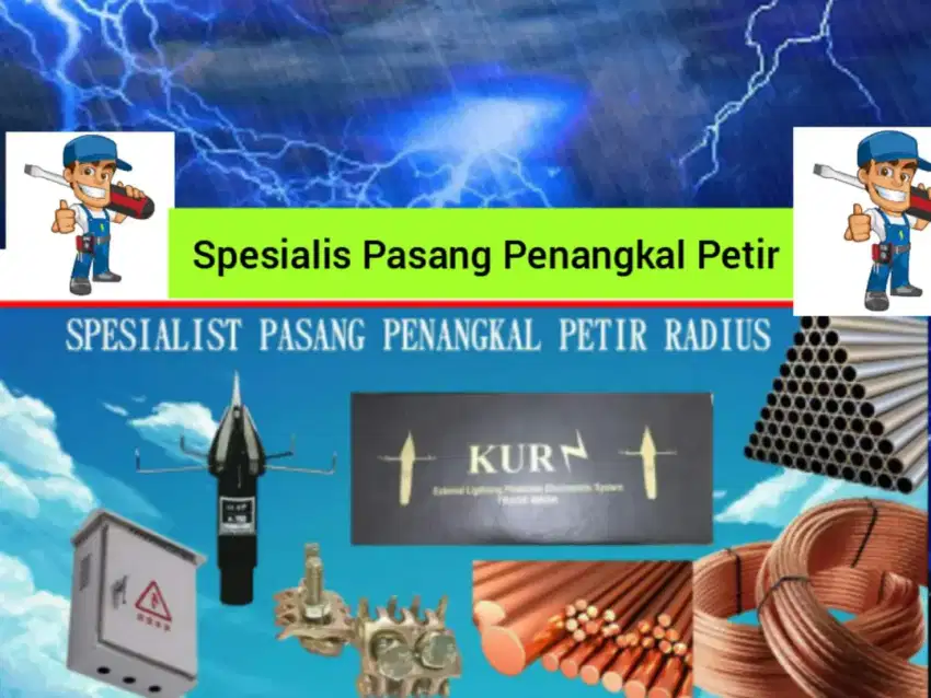 Perlengkapan Agen Pemasangan Penangkal Petir Instalasi Grounding