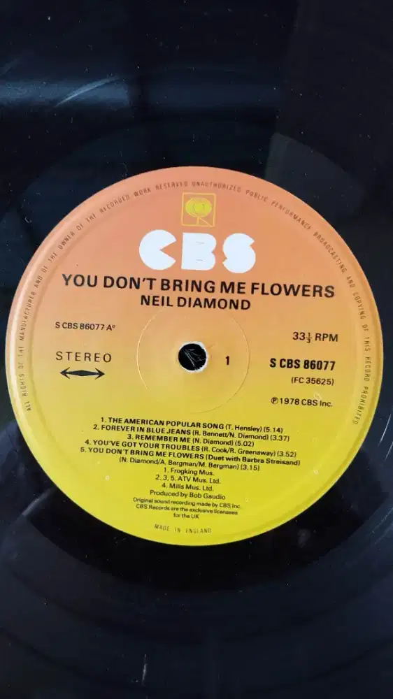 Vinyl Piringan Hitam Edisi UK th 1978