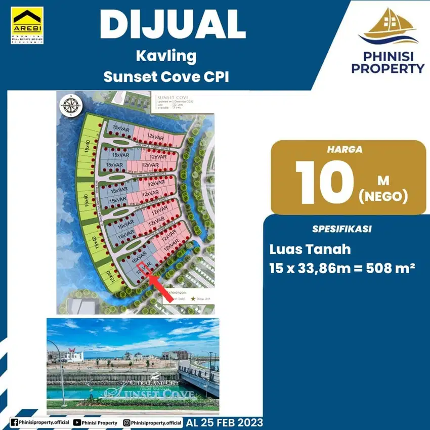 DIJUAL TANAH KAVLING SUNSET COVE CITRALAND CITY LOSARI CPI HARGA NEGO