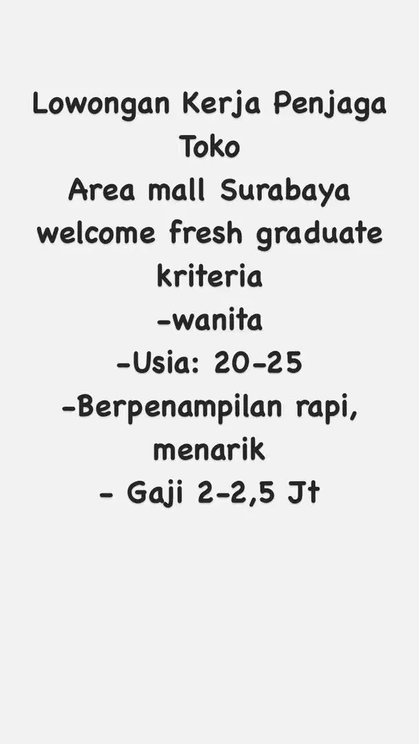 LOWONGAN PEKERJAAN SURABAYA