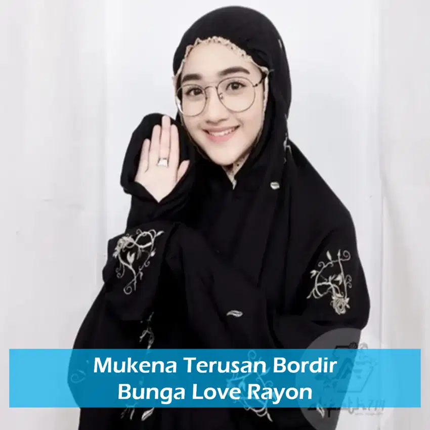 Mukena Terusan Bordir Bunga Love Rayon