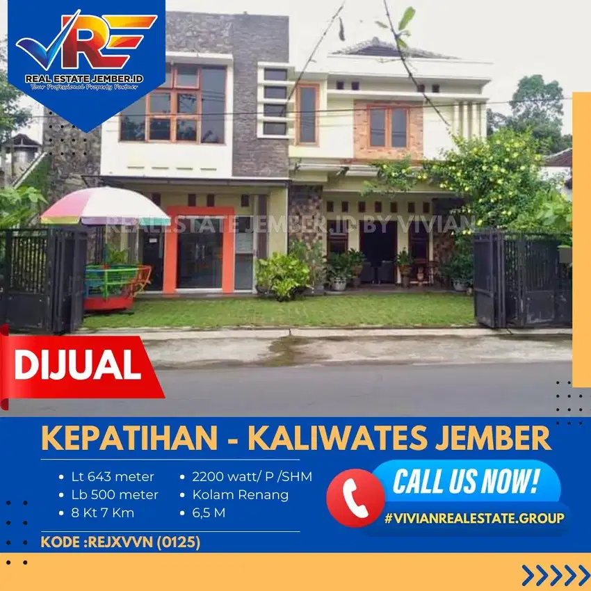 RUMAH LUAS + KOLAM RENANG DI TENGAH KOTA JEMBER