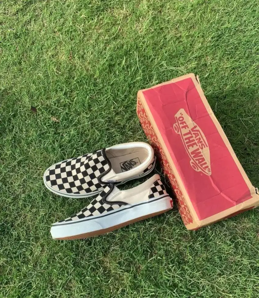 Sepatu vans slip on Japan checkerboard