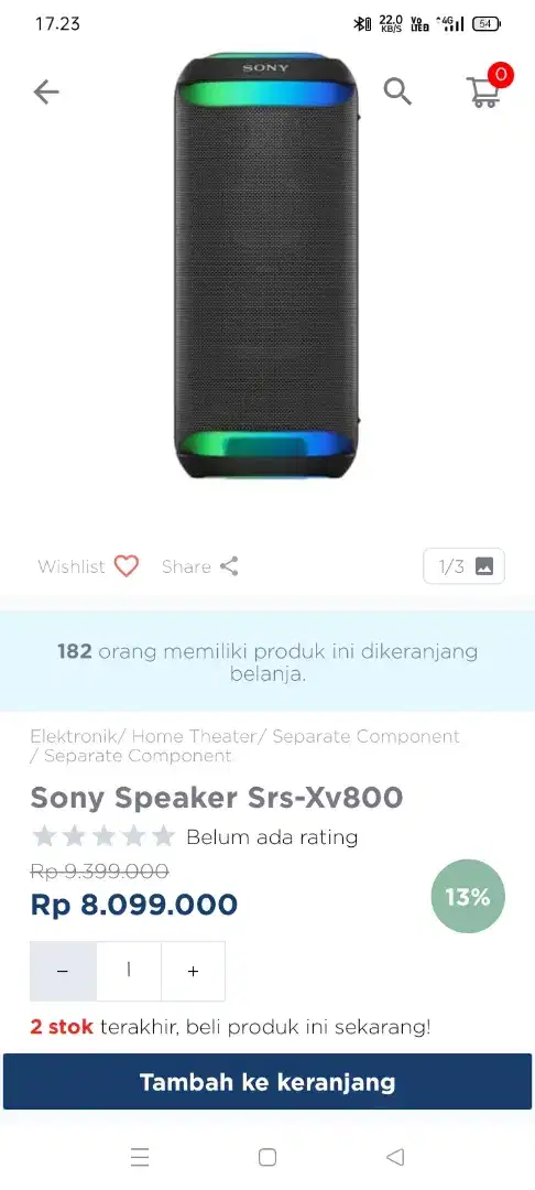 Speaker sony srs Xv-800