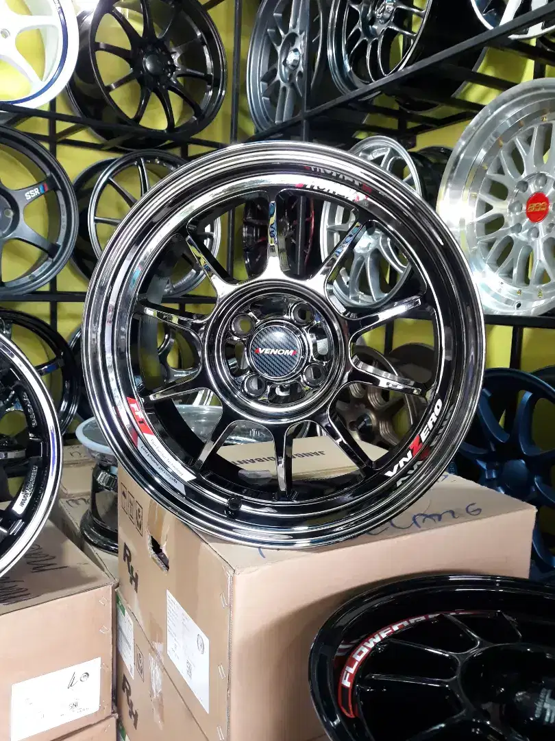 VELG VENOM BLACK CHROME R16×7 H5×100 JAZZ,CITY,YARIS,BRIO,FREED,AGYA