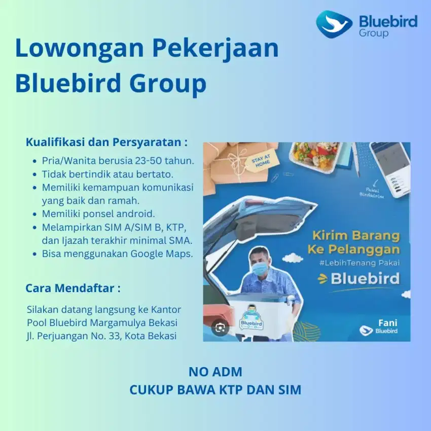 BUTUH CEPAT 100 DRIVER BLUEBIRD GROUP