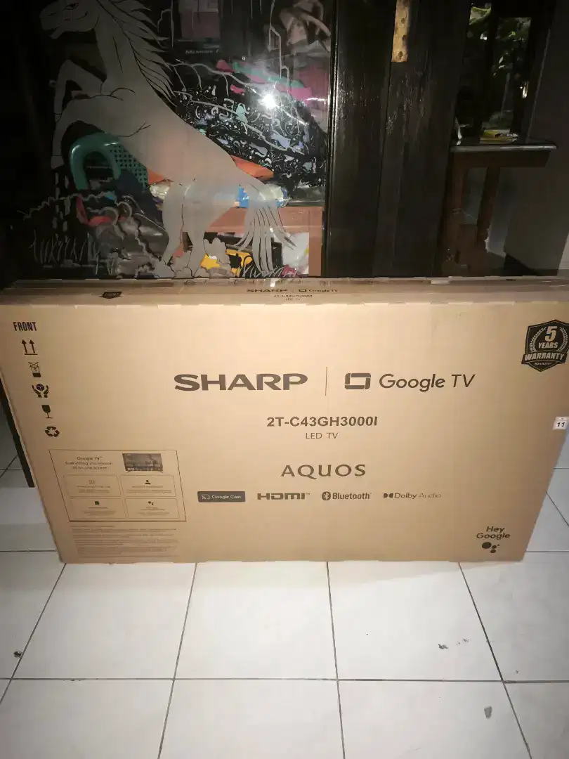 Tv LED Sharp 43inch google tv type 2T-C43GH3000I New/Baru