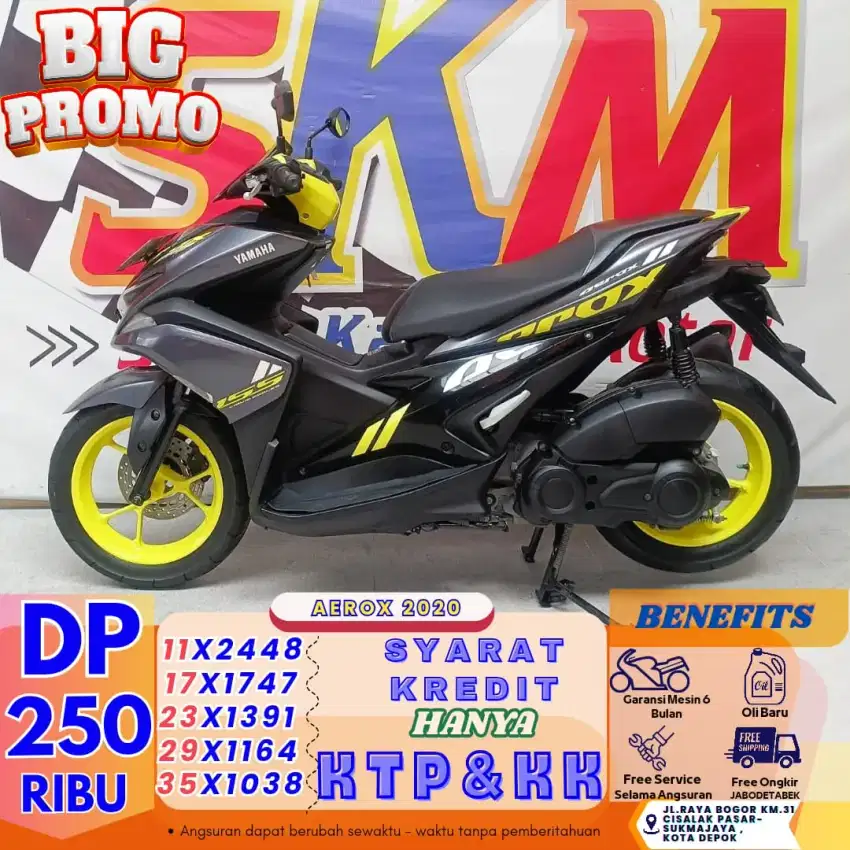 [Promo dp hanya 250ribu] yamaha aerox th 2020 cash/credit