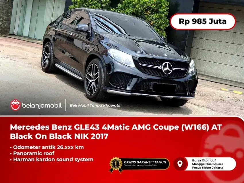 [ KM 26RB ] Mercedes Benz GLE43 4Matic AMG Coupe AT Black 2017/2018