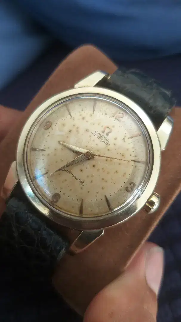 Jam tangan vintage rare omega semaster gold capped