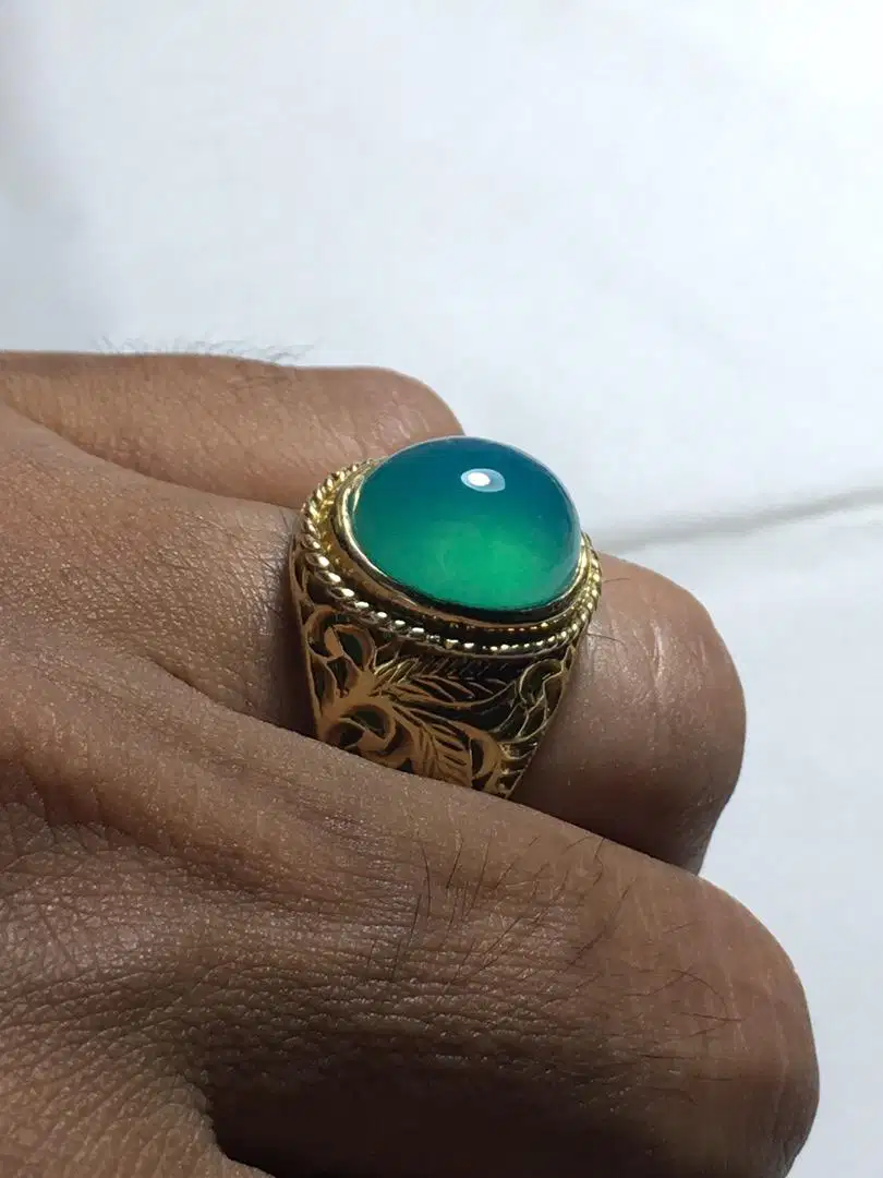 Natural Batu Bacan Palamea Crystal Natural Ring Perak