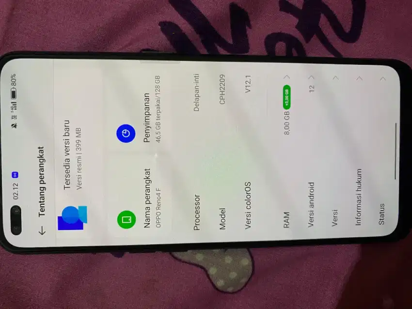 Jual cepat Oppo Reno 4f batangan