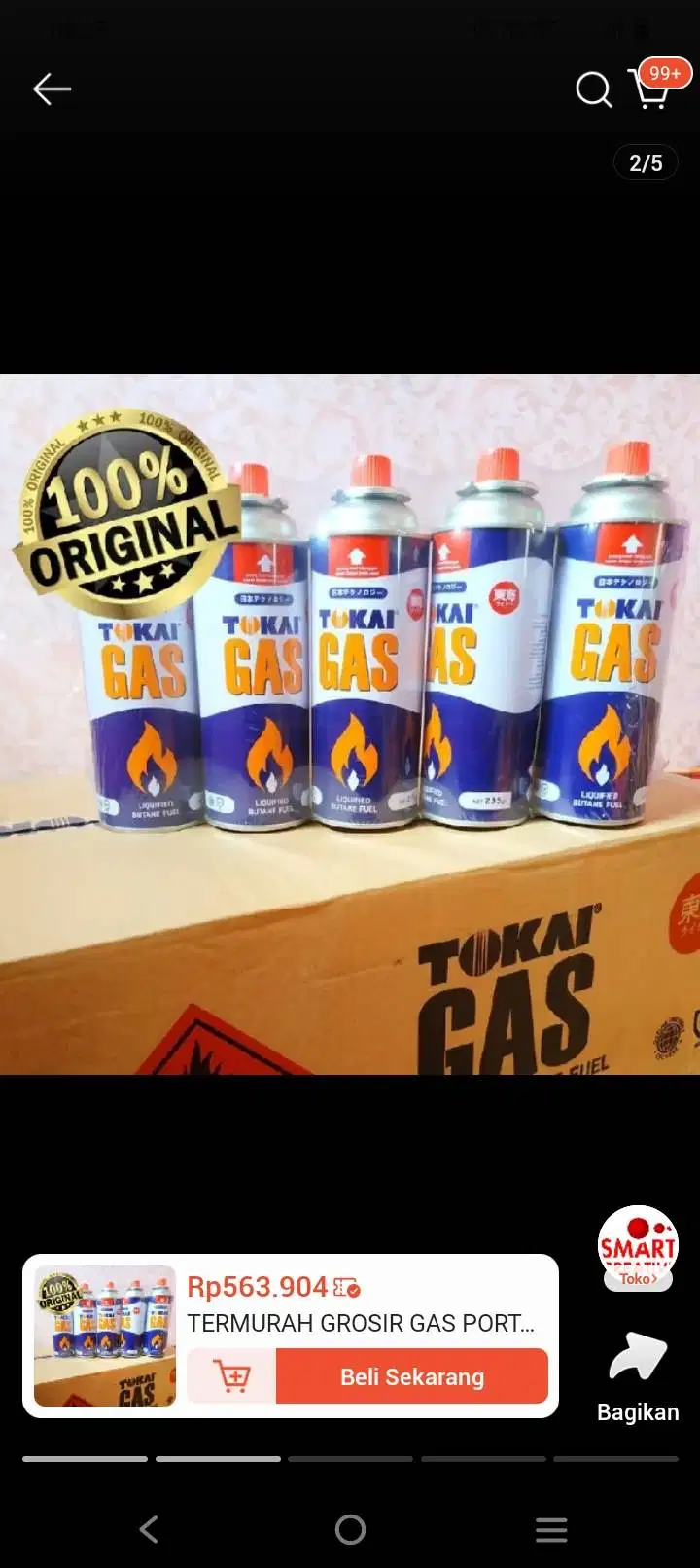 Paket grosir tokai 235 gram ori segel  gas kaleng kompor portable