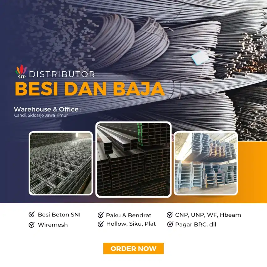 Besi beton,Wiremesh,Bendrat,Bondek Siap Kirim.