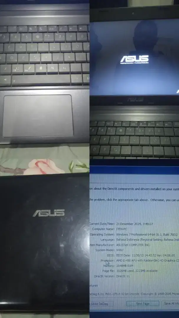 Jual cepat leptop Asus 14in