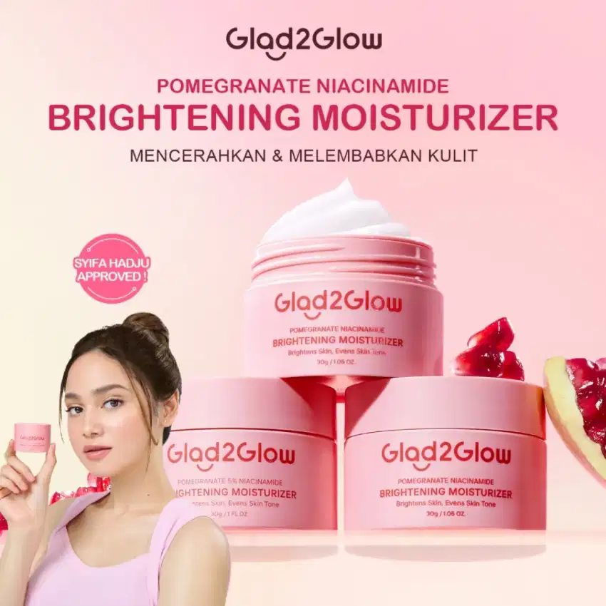 Glad2Glow Pomegranate Niacinamide Brightening Moisturizer 30g