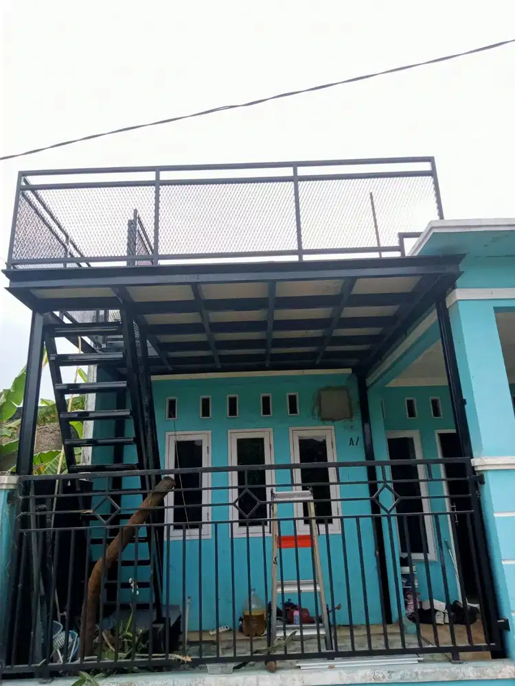 Mezzanine outdor dak balkon rangka besi