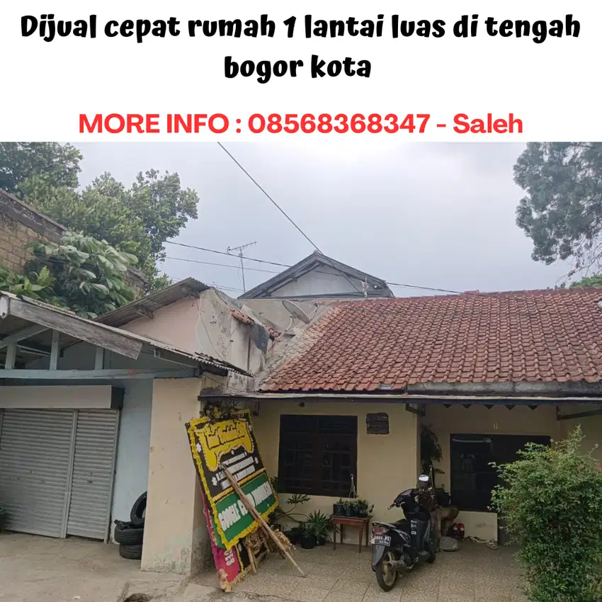 Dijual cepat rumah 1 lantai luas di tengah bogor kota