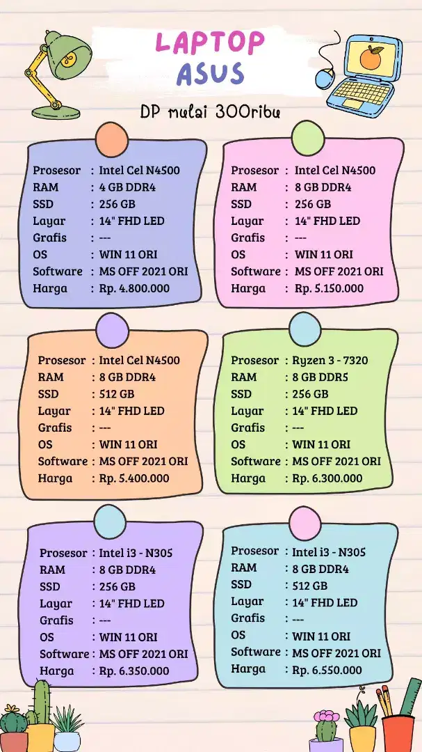 LAPTOP ASUS bisa cash dan kredit di Home Credit Tuban