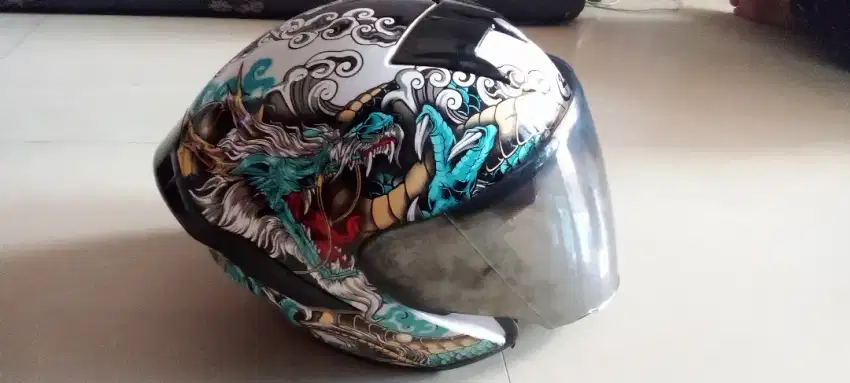 Helm halface r six+tameng mio abs