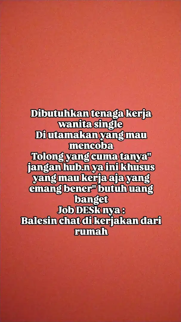 Dibutuhkan pekerja sebanyak banyaknya